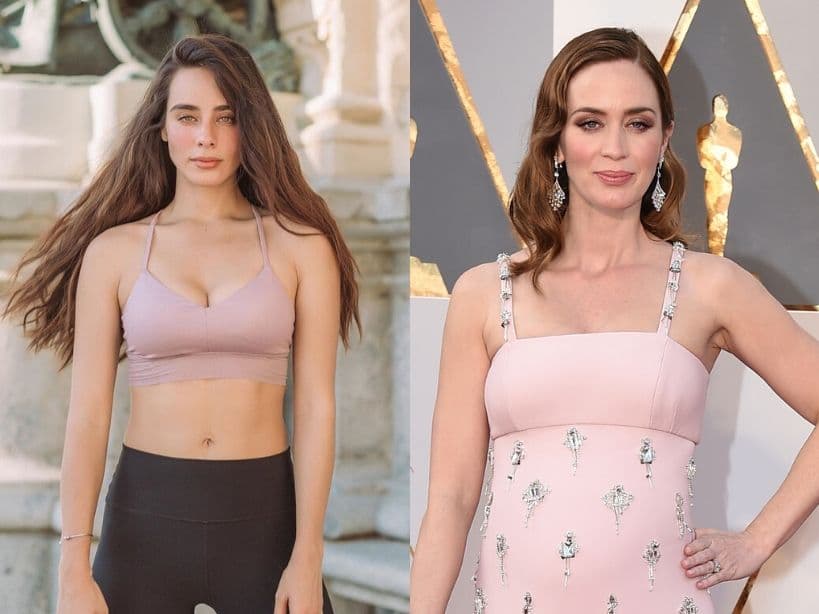 Aunque Esmeralda Pimentel y Emily Blunt parecen hermanas, no lo son. Sin embargo, sus ojos y labios hacen que parezcan gemelas.