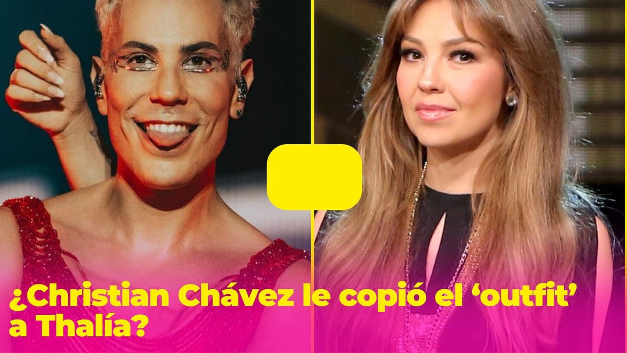 Christian Chávez le 'copió' el outfit a Thalía: usó un 'bustier' que la cantante volvió icónico