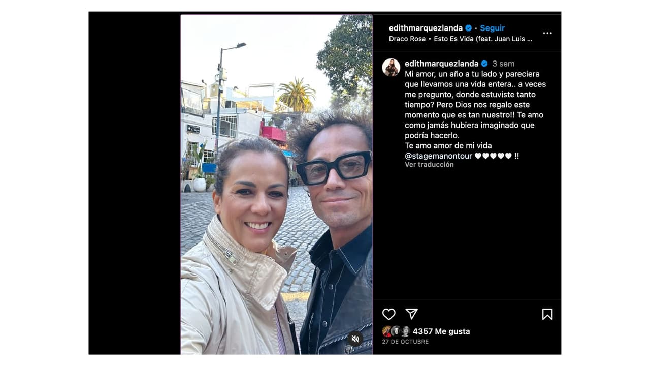 Así celebró Edith Márquez su primer aniversario con Iñaki Marcos.